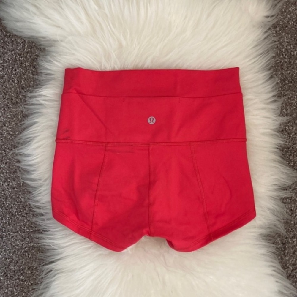 Red Lululemon spandex / compression / booty shorts | Size 6 | Boogie Shorts ?